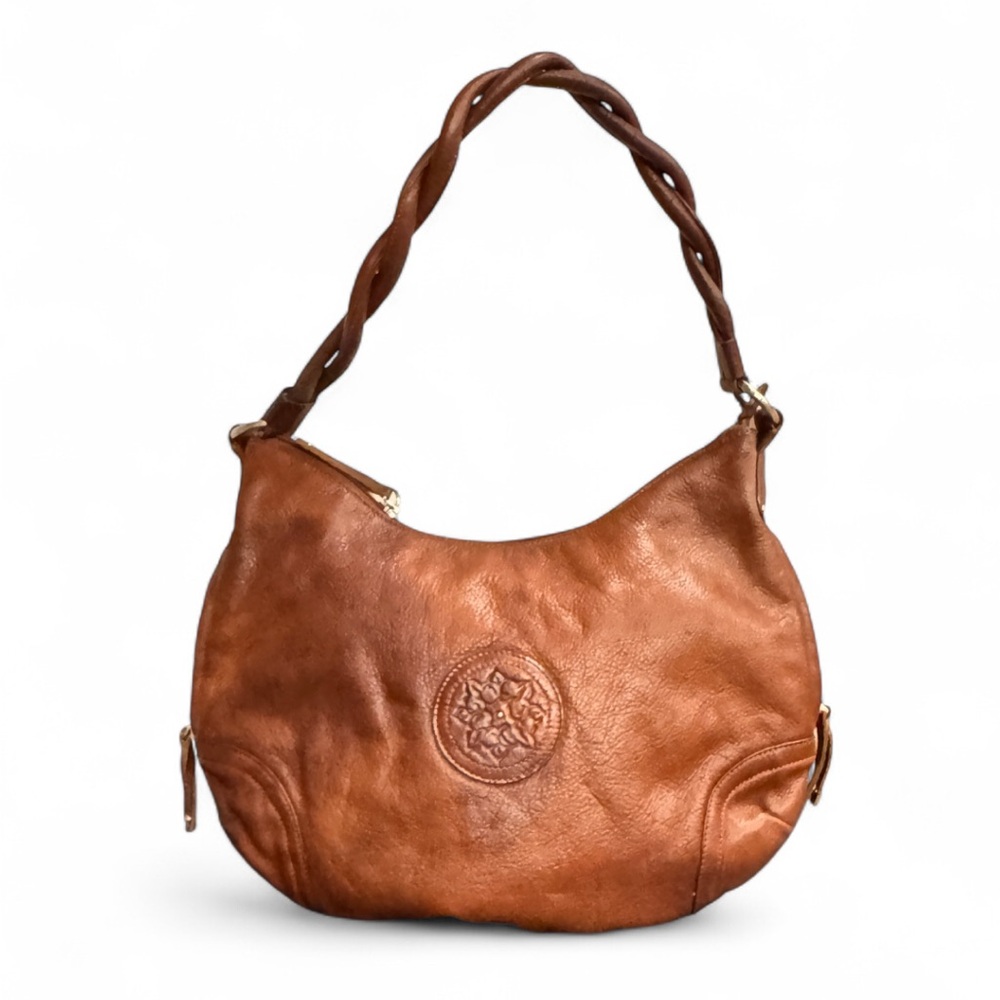 Luxurious Tan Leather Hobo Bag